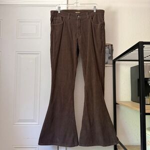 RUN & FLY England brown corduroy cotton flare boot cut leg pants